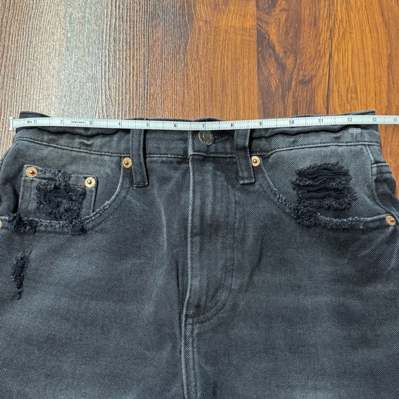 Pistola Black High Rise Distressed Jean Shorts Size 24 - Picture 3 of 7
